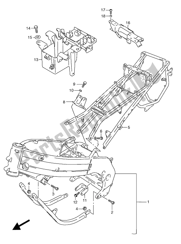 Todas as partes de Quadro, Armação do Suzuki RGV 250 1994