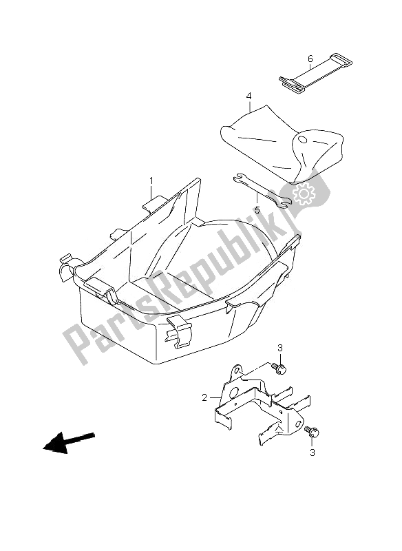 All parts for the Luggage Box of the Suzuki GSX 1400Z 2007