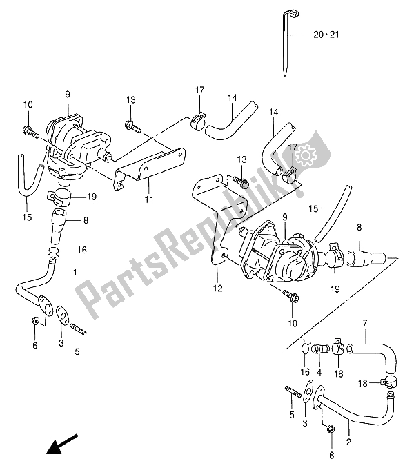 All parts for the Second Air (e18-e39) of the Suzuki VS 800 GL Intruder 1992