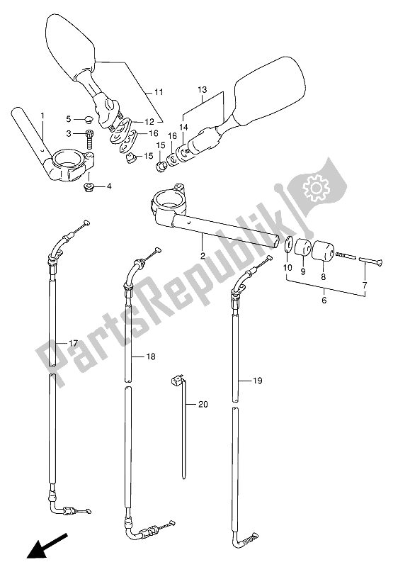 Todas las partes para Manillar de Suzuki GSX R 1100W 1994