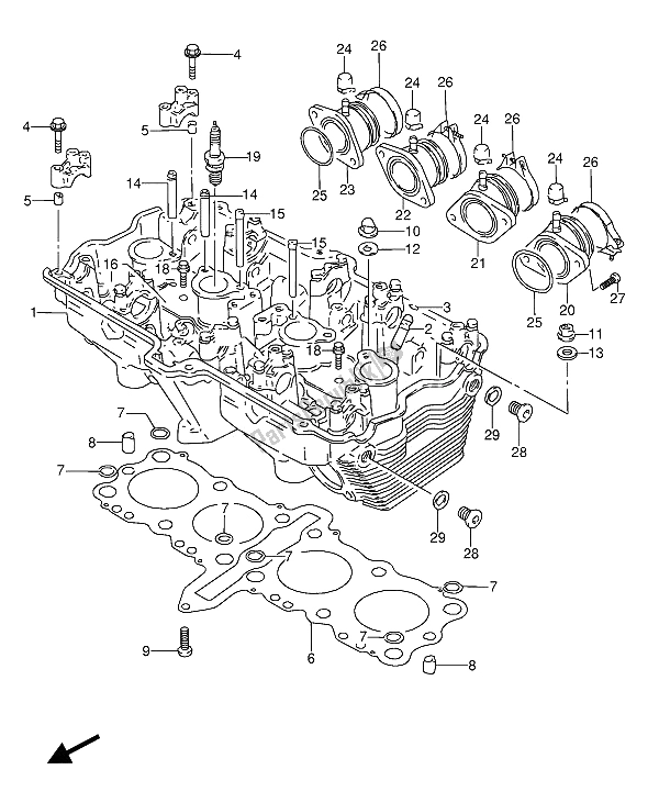 Todas las partes para Cabeza De Cilindro de Suzuki GSX 600 FUU2 1992