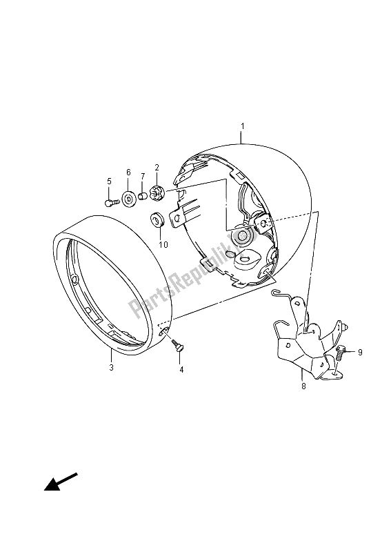 Tutte le parti per il Alloggiamento Del Proiettore del Suzuki VL 1500T Intruder 2015