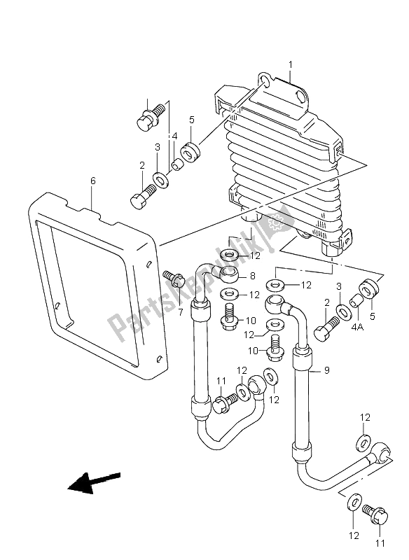 All parts for the Oil Cooler of the Suzuki VL 1500 Intruder LC 2000