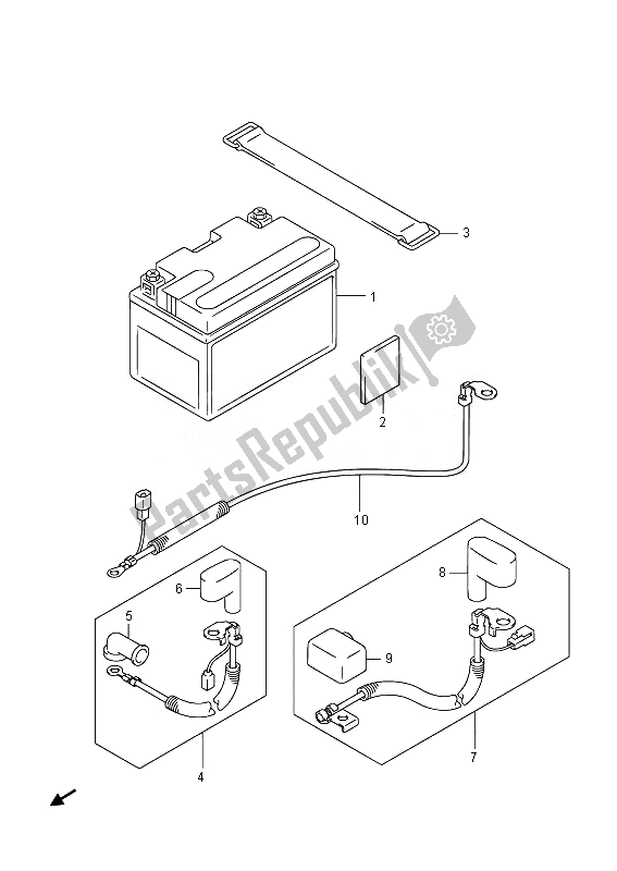 Alle onderdelen voor de Batterij (uh125a E19) van de Suzuki UH 125A Burgman 2014