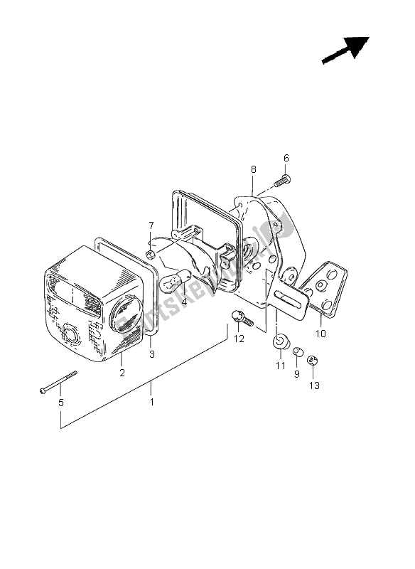 Alle onderdelen voor de Combinatielicht Achter (e18-e22) van de Suzuki GN 125E 1998