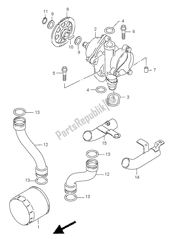 Todas las partes para Bomba De Aceite de Suzuki GSF 1200 Nssa Bandit 2000