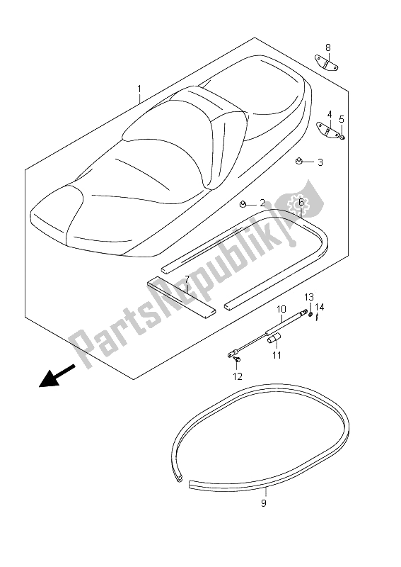 Todas las partes para Asiento (an400a E19) de Suzuki Burgman AN 400 AZA 2011