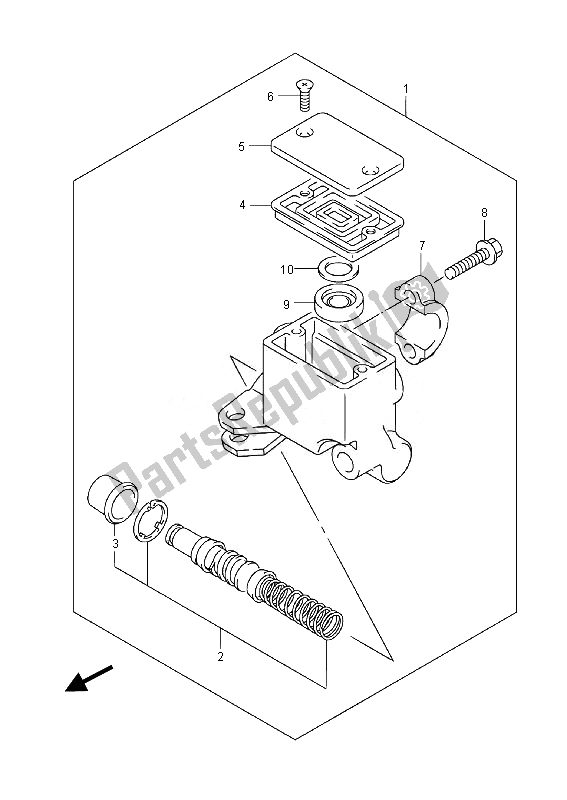 All parts for the Front Master Cylinder of the Suzuki LT F 250 Ozark 2014