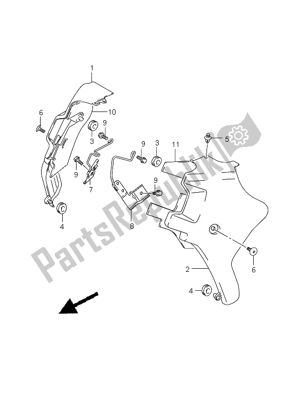 Tutte le parti per il Copertura Della Testa Del Telaio del Suzuki C 1800R VLR 1800 Intruder 2010