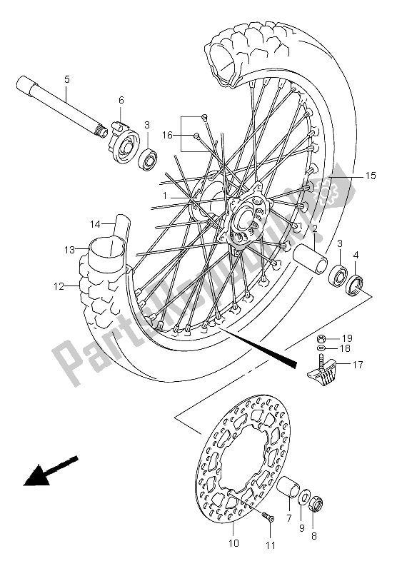 Wszystkie części do Przednie Ko? O Suzuki DR Z 400E 2006