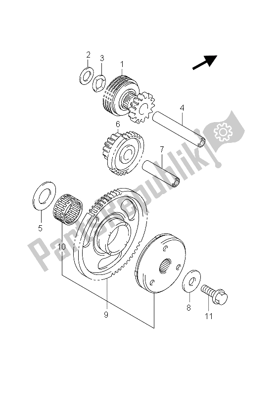 All parts for the Starter Clutch of the Suzuki AN 650A Burgman Executive 2012