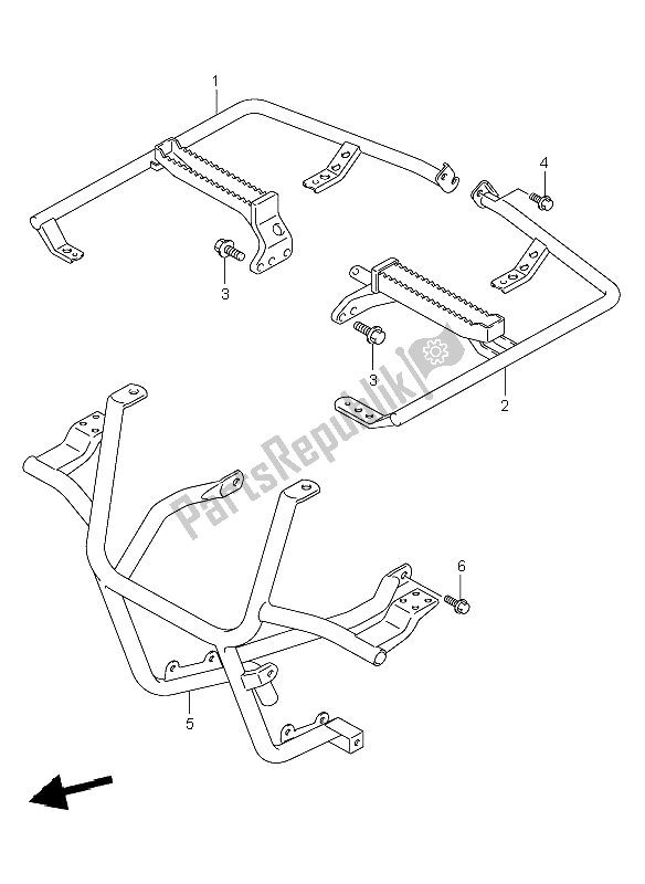 All parts for the Footrest of the Suzuki LT A 500F Vinson 4X4 2006