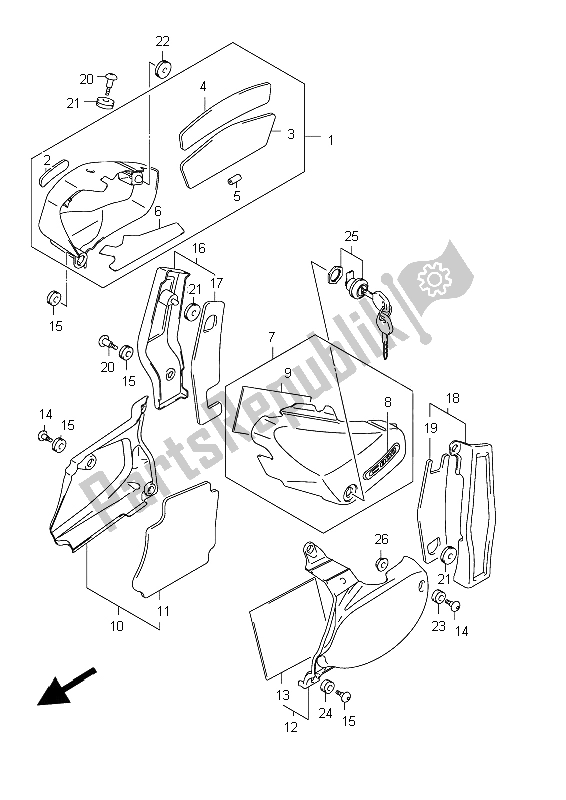 Toutes les pièces pour le Couvercle Du Cadre (vl800c E02) du Suzuki C 800 VL Intruder 2012