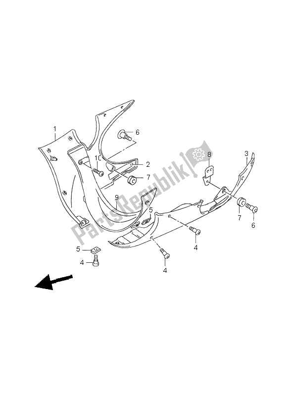 Alle onderdelen voor de Onder Motorkap van de Suzuki GSX 750F 2001