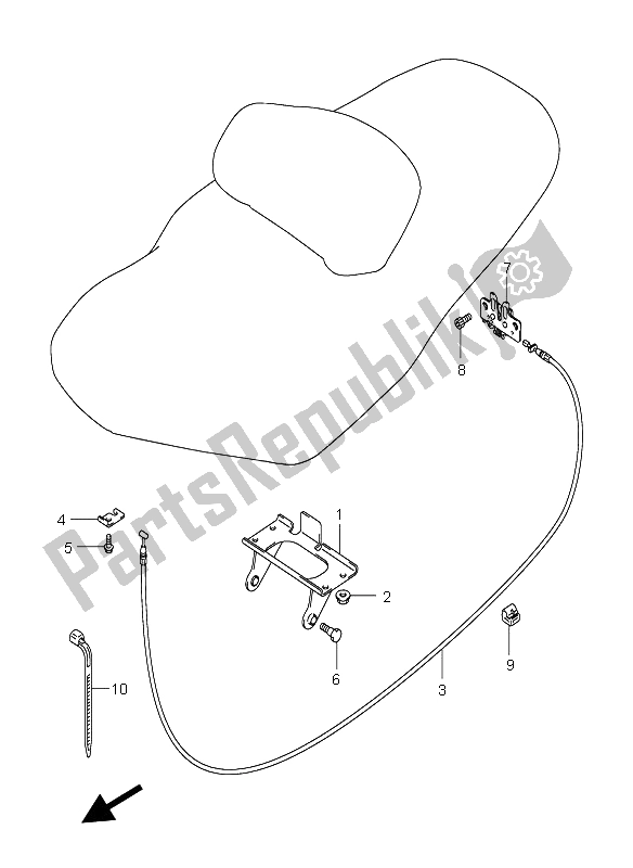 All parts for the Seat Support Bracket of the Suzuki AN 650A Burgman Executive 2005