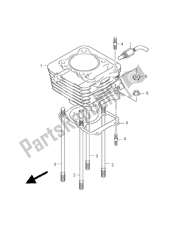 All parts for the Cylinder of the Suzuki RV 125 Vanvan 2006