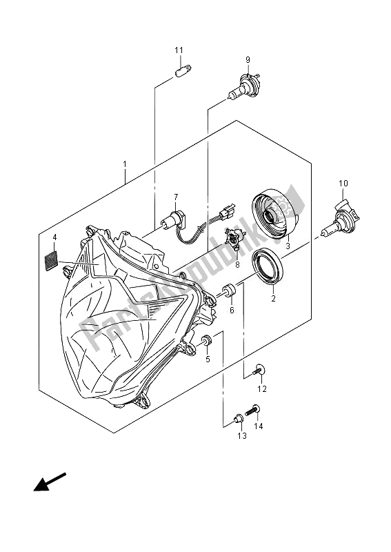 Toutes les pièces pour le Lampe Frontale (gsx-r600) du Suzuki GSX R 600 2014
