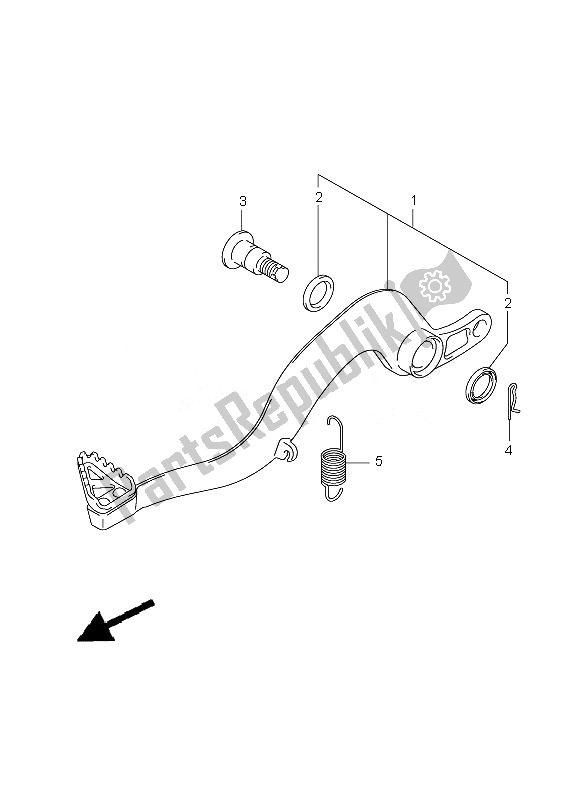 Todas as partes de Pedal De Freio do Suzuki RM Z 450 2010
