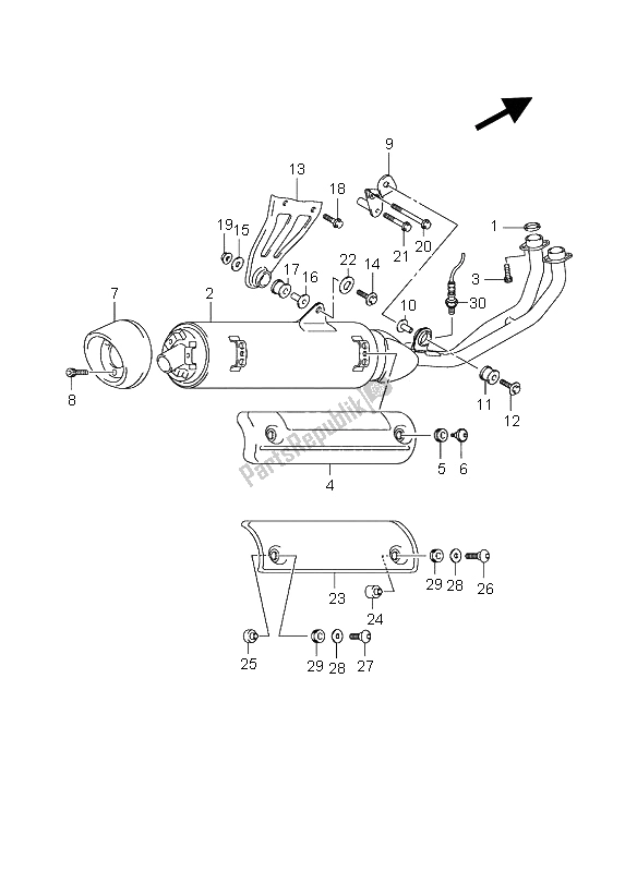 All parts for the Muffler of the Suzuki AN 650A Burgman Executive 2006