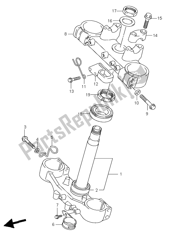 Tutte le parti per il Forcella Anteriore (e1) del Suzuki DR Z 400E 2001