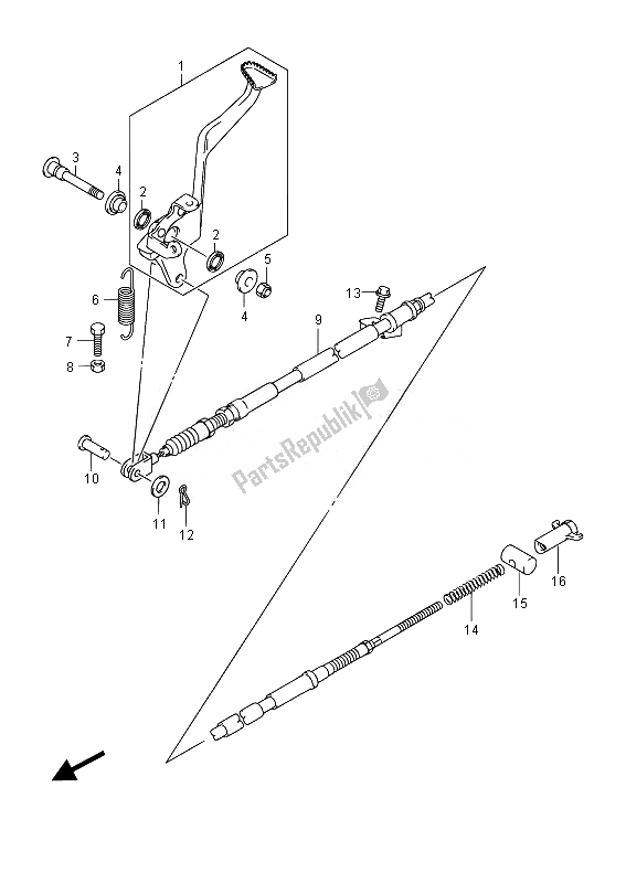 Tutte le parti per il Pedale Del Freno del Suzuki LT A 750 XPZ Kingquad AXI 4X4 2014