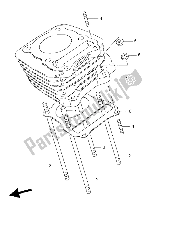 Tutte le parti per il Cilindro del Suzuki GN 125E 1995