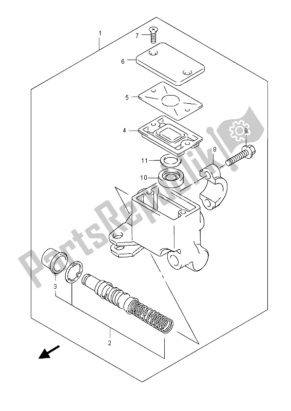 Wszystkie części do Przedni Cylinder G?ówny Suzuki LT F 400F Kingquad FSI 4X4 2015