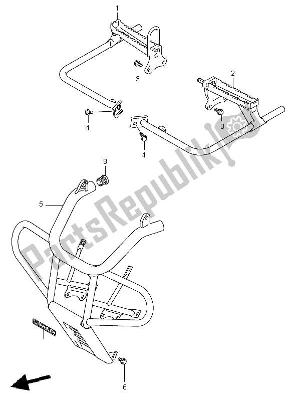 All parts for the Footrest of the Suzuki LT F 250 Ozark 2005