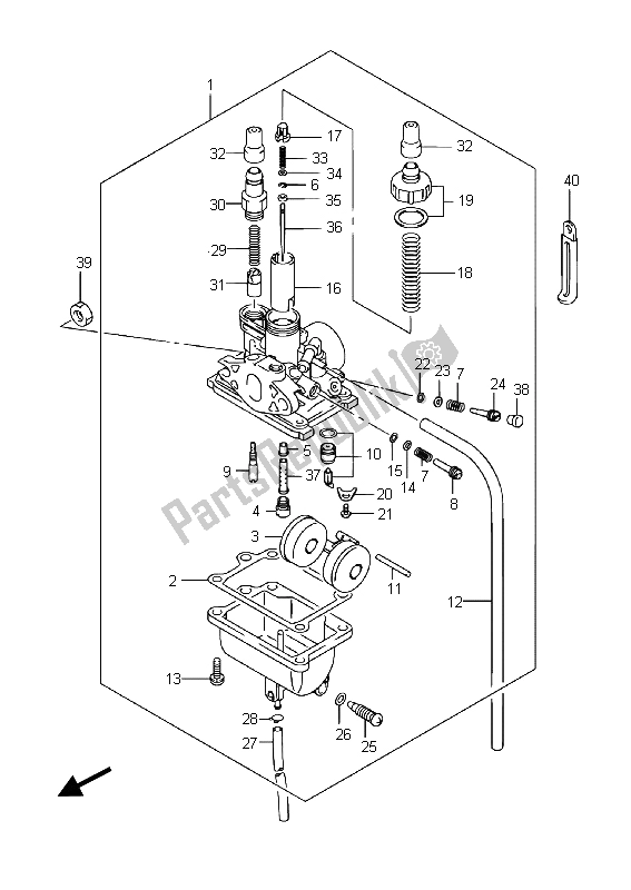 Toutes les pièces pour le Carburateur du Suzuki DR Z 70 2015