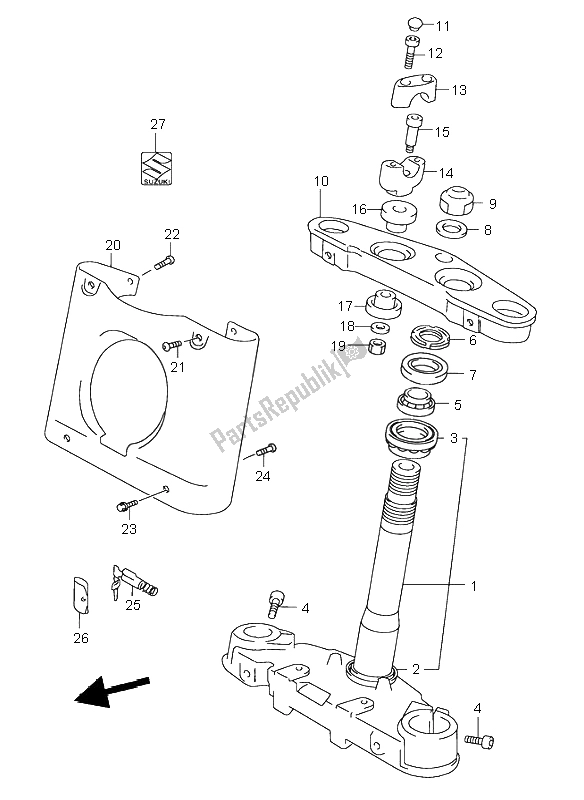 All parts for the Steering Stem of the Suzuki VL 1500 Intruder LC 2004