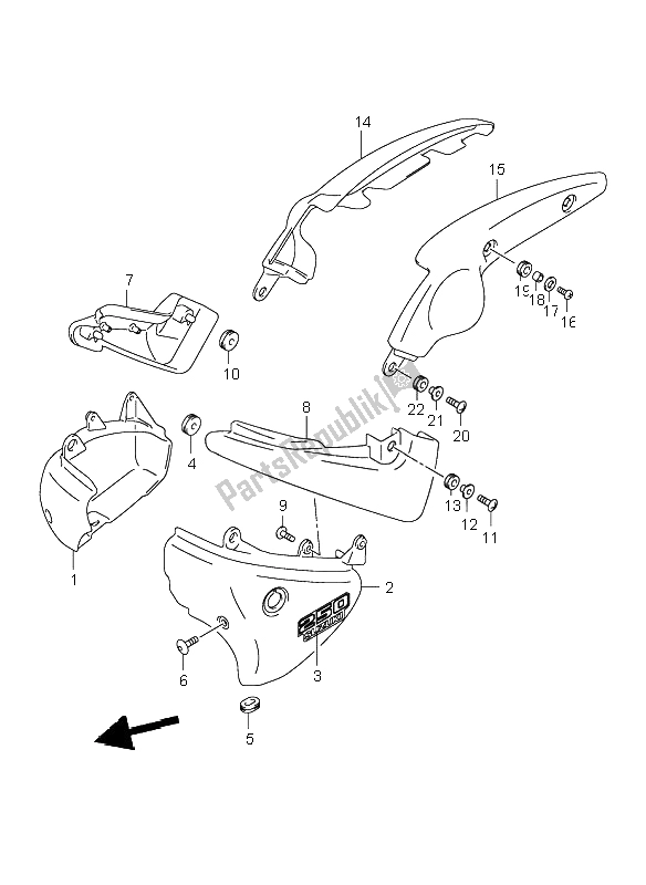 Tutte le parti per il Copertura Del Telaio del Suzuki VL 250 Intruder 2004