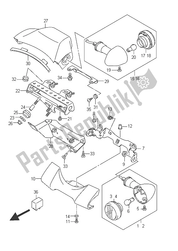 Tutte le parti per il Indicatore Di Direzione del Suzuki C 800 VL Intruder 2011