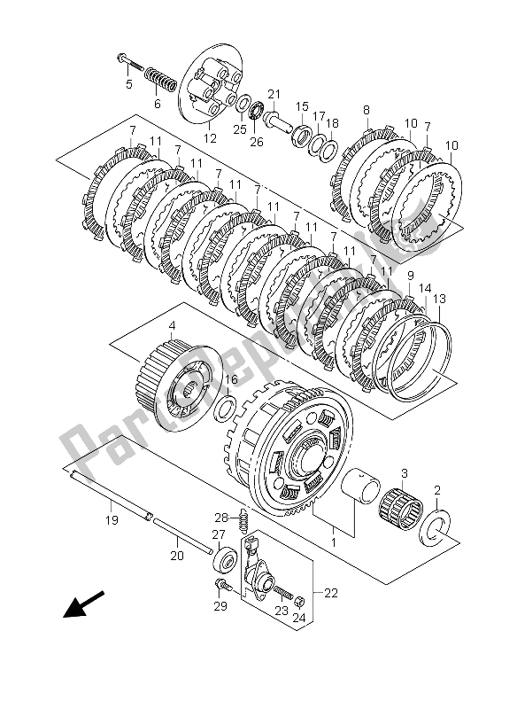 Toutes les pièces pour le Embrayage du Suzuki GSX R 750 2004