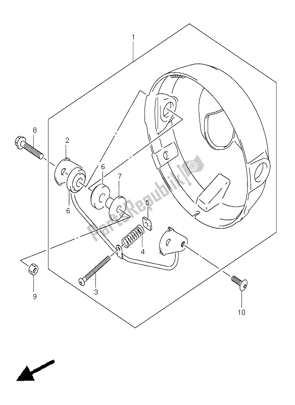 All parts for the Headlamp Housing (sv650-u) of the Suzuki SV 650 NS 2004