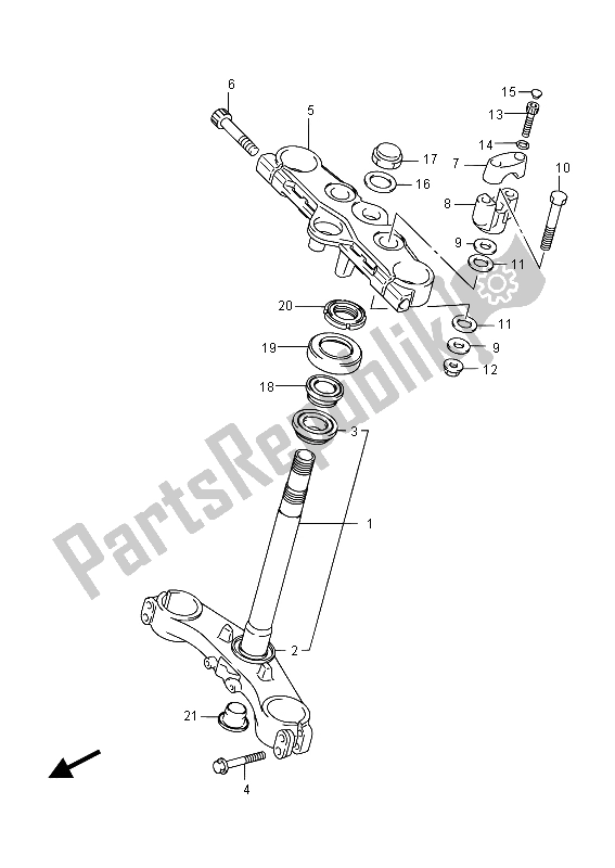 All parts for the Steering Stem of the Suzuki GSX 1250 FA 2015