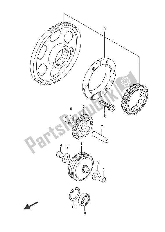 All parts for the Starter Clutch of the Suzuki VZR 1800 BZ M Intruder 2016