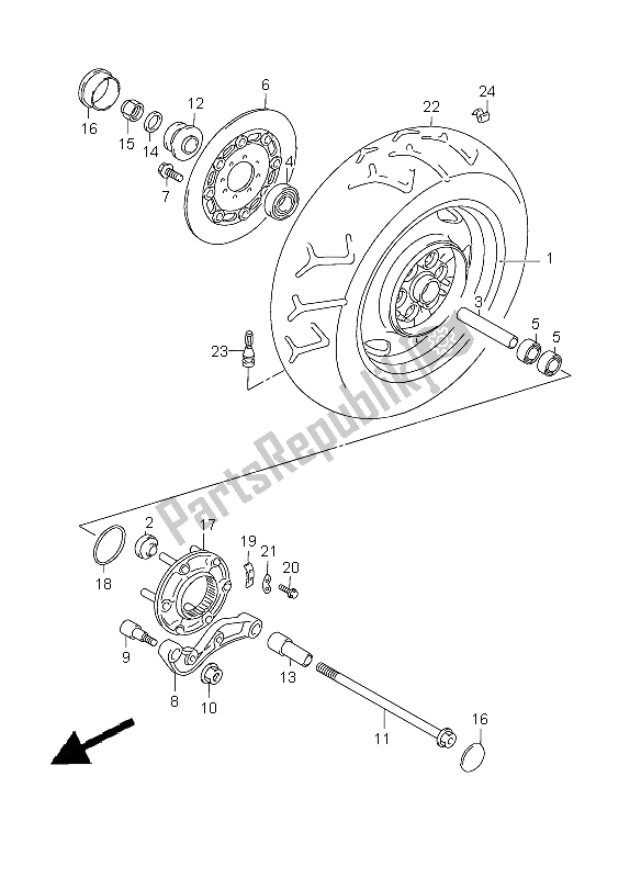 Tutte le parti per il Ruota Posteriore del Suzuki C 1500 VL 2009