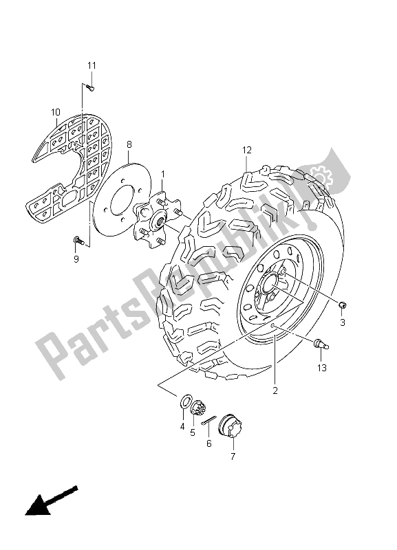 All parts for the Front Wheel (lt-a400fz P17) of the Suzuki LT A 400Z Kingquad ASI 4X4 2012