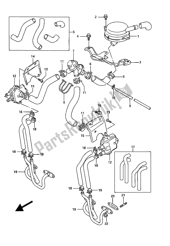 Toutes les pièces pour le Deuxième Air (e18-e39) du Suzuki GSX 1100G 1993