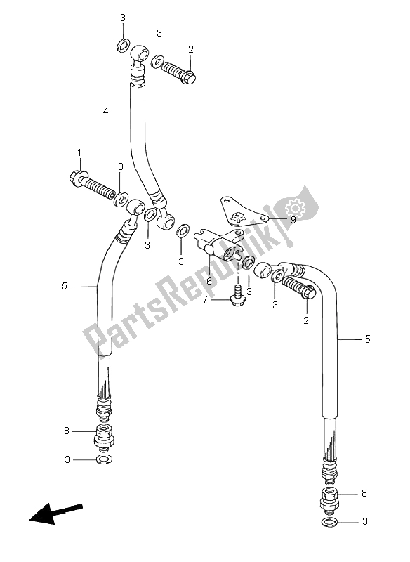 Tutte le parti per il Tubo Freno Anteriore del Suzuki GSX 600F 1996