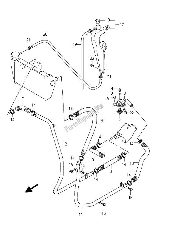 All parts for the Radiator Hose of the Suzuki UX 150 Sixteen 2010