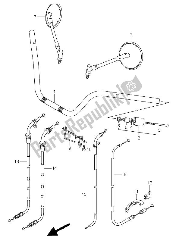 All parts for the Handlebar of the Suzuki VL 250 Intruder 2007