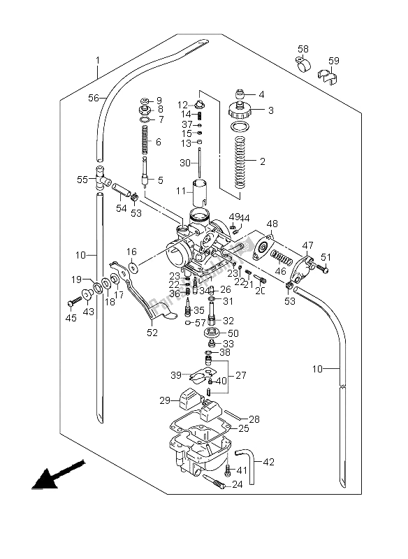 All parts for the Carburetor of the Suzuki DR Z 125 SW LW 2009