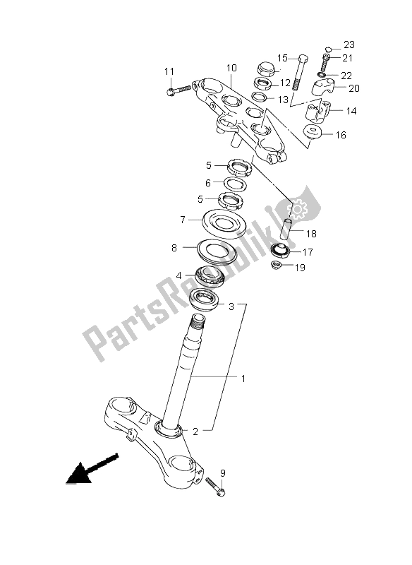 Tutte le parti per il Gambo Dello Sterzo del Suzuki DL 1000 V Strom 2003