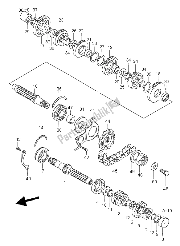 All parts for the Transmission of the Suzuki GSX 750 2000