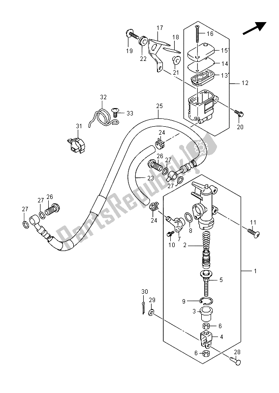 Tutte le parti per il Pompa Freno Posteriore (gsr750ue) del Suzuki GSR 750A 2015