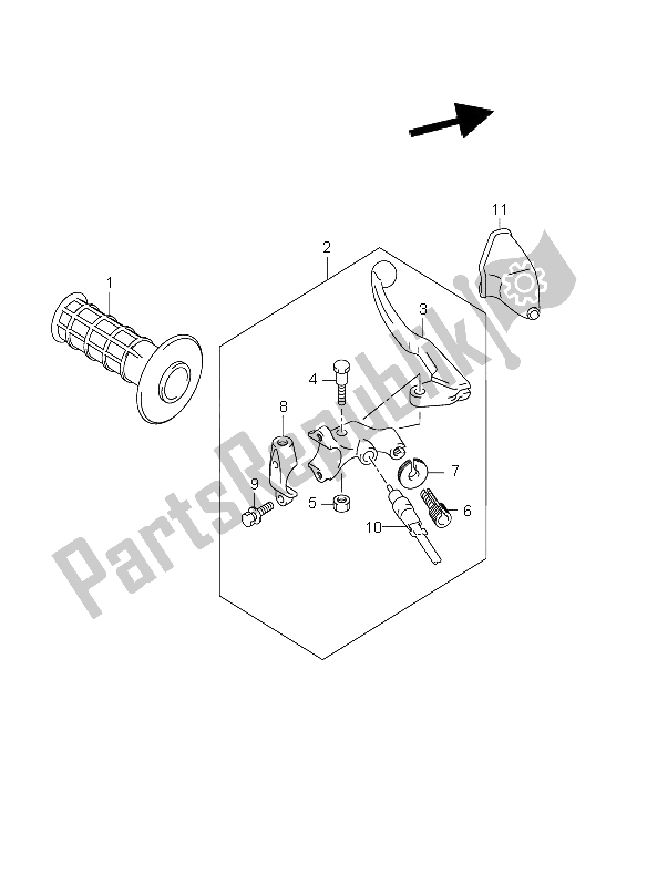 All parts for the Left Handle Lever (dr-z400e E24) of the Suzuki DR Z 400E 2004