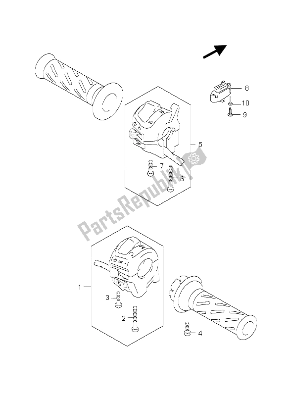 Toutes les pièces pour le Interrupteur De Poignée du Suzuki GS 500 EF 2004