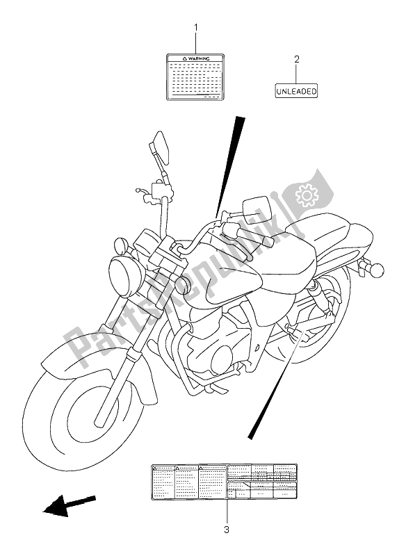 All parts for the Label of the Suzuki GZ 250 Marauder 1999