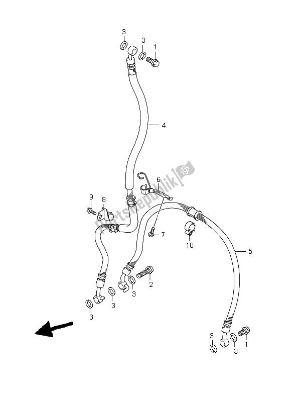 Tutte le parti per il Tubo Freno Anteriore (gsf1250-s) del Suzuki GSF 1250 Nsnasa Bandit 2007